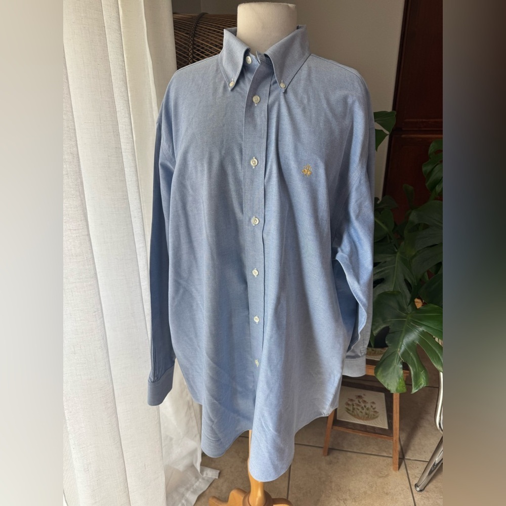 Brooks Brothers Madison men’s Casual Blue Button-Down Shirt with Long Sleeves‎